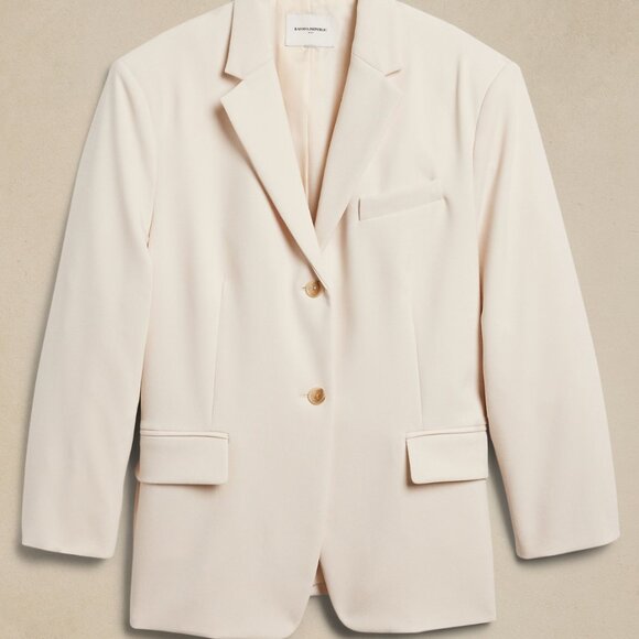 Banana Republic Oversized Blazer in Cream NWT, Size M - Picture 2 of 4